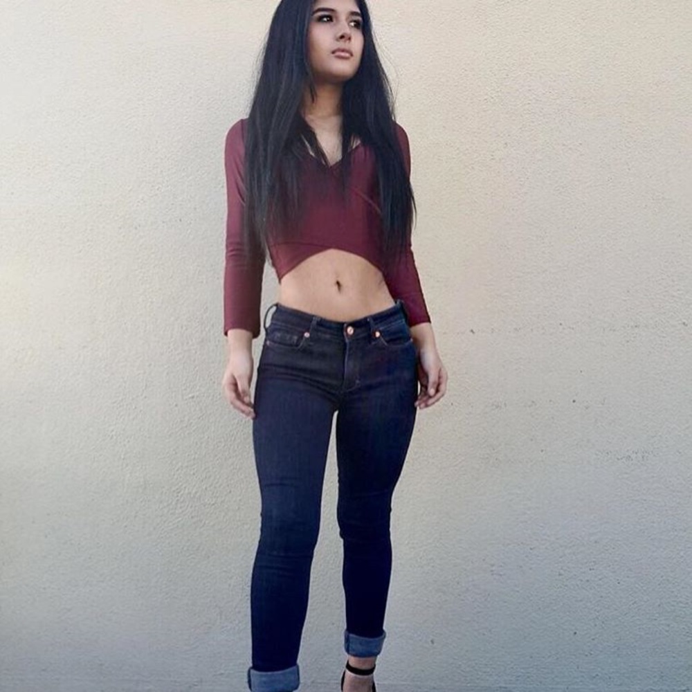 Red tight crop top